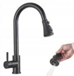 Arizone Konyhai mosogató csaptelep, fekete, kivehető (r22)