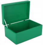 Creative Deco Zöld fa doboz fedővel, dekoratív játékokhoz, ajándéknak, 30x20x14 cm (X001234M83)