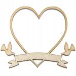 Loveart Szív galambokkal fa dísz rétegelt lemezből Loveart Decoupage dekoráció (Klamerka/S)