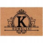 TabPrint Elegáns, személyre szabott Kókusz Lábtörlő "k" betűvel, a te neveddel, egyedi mintával (Kokosowa Wycieraczka Frontowa Personalizowana)