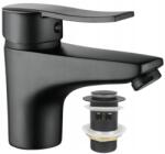 Kuchinox Fekete, egykaros, álló mosdó csaptelep klikk-klakk leeresztővel (BQM_722D)