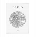  Párizs várostérkép plakát, Franciaország, Európa, kör alakú, 21x29, 7 cm fehér keret (MP1-0028_21X29,7,063)