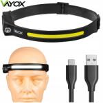 Vayox Fejlámpa Led Fejlámpa Szilikon Könnyű Usb-c 350lm Vayox (OPASKA SPORTOWA LED CZUJNIK RUCHU)