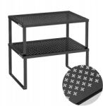  2 Polcos Polc Szett Pultra Szerelhető Rendszerező Ipari Stílus Loft Fém Fekete (KCS006B01)