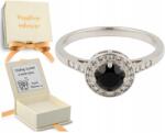  Ezüst gyűrű fekete szemekkel és cirkóniákkal 925 22 (biżuteria na urodziny imieniny rocznicę)