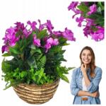 Griny Függő Virágtartó Mesterséges Muskátli, Mint Élő Szörfös Lila Virágok (Griny)