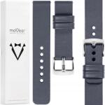 moVear 24 mm-es prémium óraszíj, exkluzív, stílusos, szürke, acél (S1-24SG-75125Q-PSL)