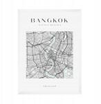  Bangkok várostérkép poszter, négyzet alakú, 21x29, 7 cm fehér keret (MP1-0126_21X29,7,063)