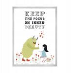  Gyerekszoba poszter Keep the focus on inner beauty 21X29, 7 cm ezüst színű keret (MP1-0280_21X29,7,039)