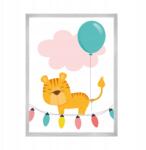  Gyerekplakát Gyermekeknek Tigris 21X29, 7 cm ezüst keret (MP1-0323_21X29,7,039)
