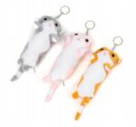  Macska plüss kulcstartó 16 cm - hosszú, rózsaszín, kabalafigura és medál (82020322)