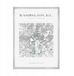  Várostérkép poszter Washington Usa négyzet alakú 21x29, 7 cm ezüst keret (MP1-0042_21X29,7,039)