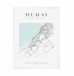  Dubaj várostérkép poszter, négyzet alakú, 21x29, 7 cm fehér keret (MP1-0060_21X29,7,063)