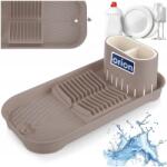 ORION Kis Edényszárító tányérok evőeszközök bögrék keskeny műanyag barna (8592381258627)