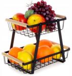 Vilde Gyümölcskosár Fém Fekete 2 Szintes Patera Tál Loft Állvány (4909371056981)