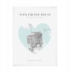  San Francisco Kalifornia várostérkép poszter, szívvel, 21x29, 7 cm fehér keret (MP1-0014_21X29,7,063)