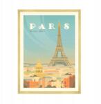  Párizs Város Poszter Európa Franciaország 50x70 cm arany keret (MP1-0164_50X70,045)
