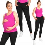 Przyszła Mama Fekete Női Terhes Rugalmas Nadrág, Pamut, Zsebekkel XL (spodnie damskie cygaretki)