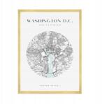  Várostérkép poszter Washington Usa mellett 50x70 cm arany keret (MP1-0043_50X70,045)