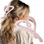 Ecarla XL Hajcsat Szív Alakú Átlátszó Rózsaszín 12x5cm (5903678590512)