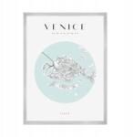  Velence várostérkép poszter kb. 21x29, 7 cm ezüst színű keret (MP1-0034_21X29,7,039)
