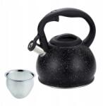 Kinghoff Acél vízforraló Kinghoff 1, 2 l Főzőszűrővel Fekete márvány (KH-1634)