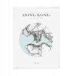 Hong Kong várostérkép poszter kb. 21x29, 7 cm fehér keret (MP1-0073_21X29,7,063)