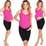 Przyszła Mama Terhességi Leggings Rövidnadrág Fekete Pamut Varrás Nélküli Leggings XL (Kolarki ciążowe bawełna)