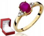 ZŁOCISTO Arany Gyűrű Rubinnal és Gyémántokkal 0, 585 (BDW-99308-R1.00_1)