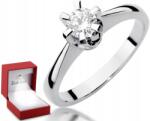 ZŁOCISTO Fehér Arany Gyűrű Brilianssal 0, 50 Ct Minőségi 585 Arany Ajándék (DLA DZIEWCZYNY NARZECZONEJ)