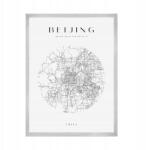  Peking várostérkép poszter, kb. 21x29, 7 cm ezüst keret (MP1-0115_21X29,7,039)
