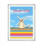  Hollandia, Európa házai poszter, 21x29, 7 cm ezüst keret (MP1-0181_21X29,7,039)