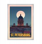  Szentpétervár Város Poszter Oroszország Európa 21X29, 7 cm ezüst keret (MP1-0168_21X29,7,039)