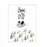  Gyerekszoba poszter "Good day" felirattal 21x29, 7 cm fehér keret (MP1-0284_21X29,7,063)