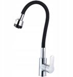 Focus Sanitar Csaptelep Hajlékony Kifolyócsővel Fekete, Rugalmas Flex Kifolyócsővel, Kétfunkciós (6002025)