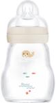 MAM Feel Good Glass Baby Bottle antikólikás üvegből készült cumisüveg 0m+ Beige