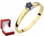ZŁOCISTO Arany Gyűrű Szafírral 585 Ingyenes Gravírozás (biżuteria na urodziny imieniny rocznicę)