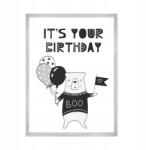  Születésnapi poszter "It's your birthday" 21x29, 7 cm ezüst keret (MP1-0297_21X29,7,039)