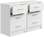 Casaria® 2 éjjeliszekrény készlet Eloise 54x39x28 cm - LED fehér (109662)