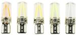 Interlook Autós Led izzó W5W T10 Cob 12V 24V 360*Izzószálas piros