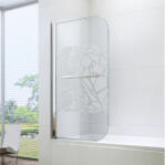 GilaxSpa Murano IV. kádparaván homokfúvott üveggel 80cm x 150cm x 6mm