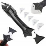 Real Garden 5 az 1-ben Spakli Kaparó Fugázó Szerszám Készlet, Fugák, Szilikon, Tömítőanyag Eltávolító, Vágó Kés (RC-K-1688)