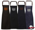 Premier Négyféle színállásban kapható farmer, víztaszító, melles kötény, Black/Tan denim (pr136)