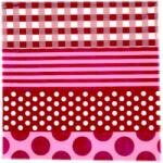 aha Háromrétegű szalvéták, 33x33 cm, piros kockás pöttyös mintával, 20 db