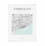  Toronto Kanada várostérkép poszter, négyzet alakú, 21x29, 7 cm fehér keret (MP1-0018_21X29,7,063)