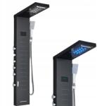 Ari Fekete Led Zuhanypanel Szett Vízeséssel, Hidromasszázzsal és Esőztetővel (Panel Prysznicowy Deszczownica LED)