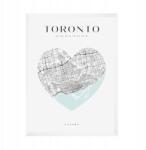  Toronto, Kanada várostérkép poszter szívvel 21x29, 7 cm fehér keret (MP1-0020_21X29,7,063)