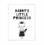  Gyerekszoba poszter Daddy's little princess felirattal 21X29, 7 cm fehér keret (MP1-0224_21X29,7,063)