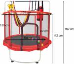  Gyerek trambulin kosárlabdával hintával és bokszzsákkal, piros - 155cm