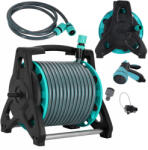  Kerti tömlő állványon LUARO locsoló pisztoly behúzó 30m (KX2852)